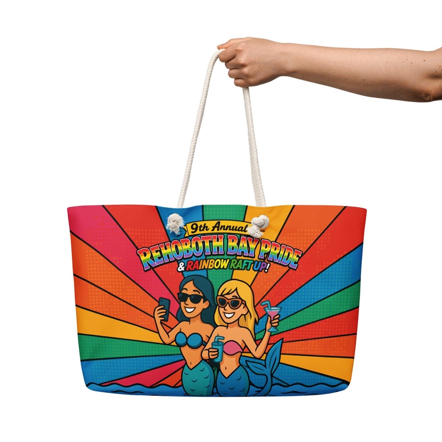 Oversized weekender tote bag with the mermaids of the bay