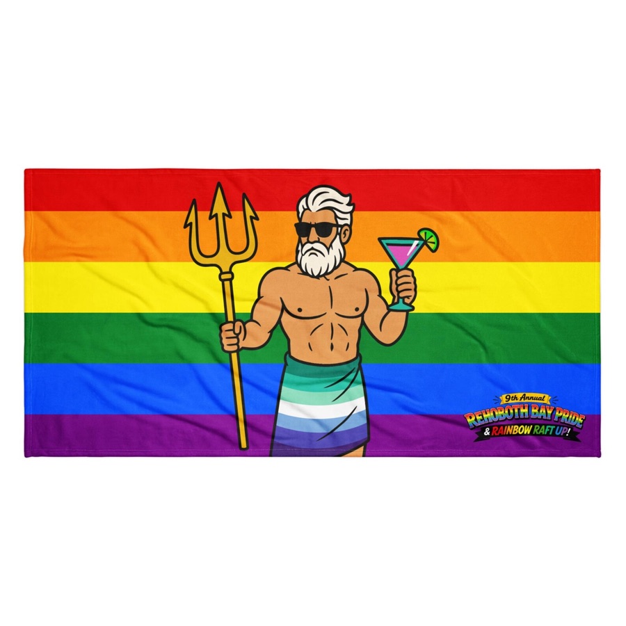 Daddy Neptune rainbow beach towel